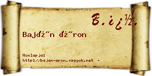 Baján Áron névjegykártya