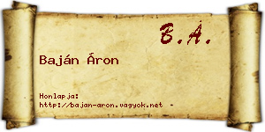 Baján Áron névjegykártya