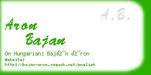 aron bajan business card